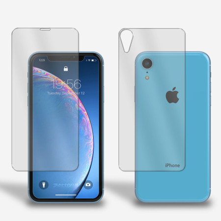 Panzerfolie für iPhone XR Vorder + Rückseite Schutzglas 9H Echt Hartglas Klar