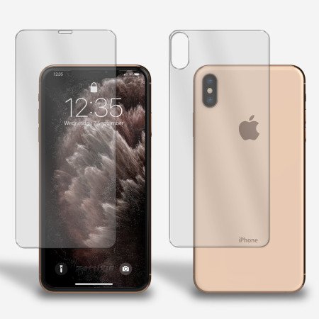 Panzerfolie für iPhone XS MAX Vorder + Rückseite Schutzglas 9H Hartglas Klar