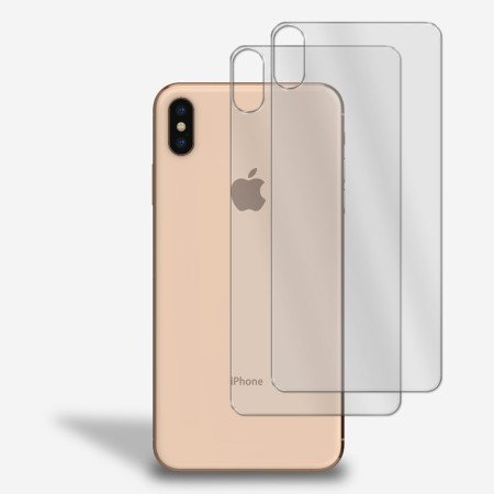 2x Rückseite Panzerfolie für iPhone XS MAX Rückseitenschutz Schutz 9H Glas Klar