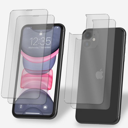 2x Panzerfolie für iPhone 11 Vorder + Rückseite Schutzglas 9H Echt Hartglas Klar