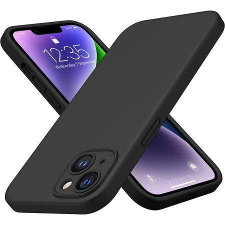Hülle für iPhone 14 Handy Schutz Tasche Case Slim Cover Bumper Etui Schwarz Matt