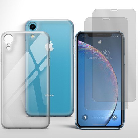 Handyhülle für iPhone XR Schutz Case mit Kameraschutz 2x Panzerfolie Glas 9H