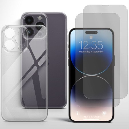 Schutzcase für iPhone 14 Pro Max Schutz Hülle mit Kameraschutz 2x Panzerfolie 9H