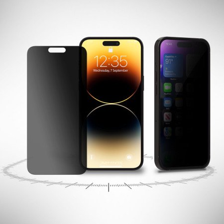 Blickschutzfolie für iPhone 14 Pro Privacy Display Sichtschutz Folie Schwarz Mat