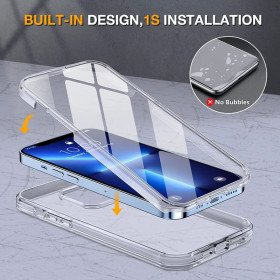 Rundum-Schutz Transparente 360° Hülle für iPhone 15-8 Plus aus Silikon-TPU-PC