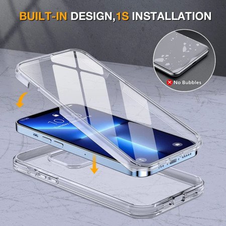 Rundum-Schutz Transparente 360° Hülle für iPhone 15-8 Plus aus Silikon-TPU-PC