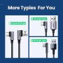 Ugreen 90 Grad USB-C Kabel 3A Schnellladekabel 0,5-2M