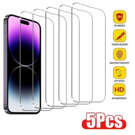 5 Stück Panzerglas für iPhone 16/15/14/13/12 Pro Max Mini – 9H Gehärtetes Glas