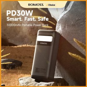 Romoss 30W Power Bank 30000mAh Tragbarer Externer Akku mit LED-Licht & Schnellladung