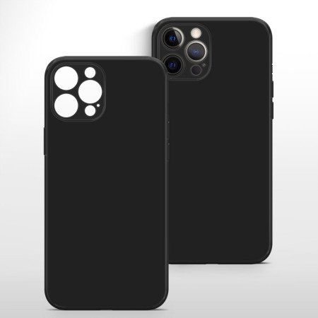 Hülle für iPhone 12 Pro Handy Hülle Kameraschutz Case Silikon Cover Schwarz