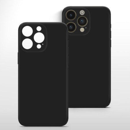 Hülle für iPhone 15 Pro Max Schutzhülle Kameraschutz Case Silikon Cover Schwarz